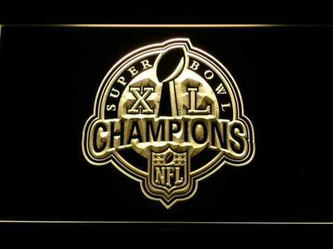 Pittsburgh Steelers Super Bowl XL Champions LED Neon Sign USB - Yellow - TheLedHeroes