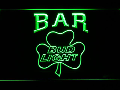 Bud Light Shamrock Bar LED Neon Sign Electrical - Green - TheLedHeroes