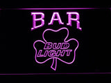 Bud Light Shamrock Bar LED Neon Sign USB - Purple - TheLedHeroes
