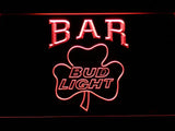 Bud Light Shamrock Bar LED Neon Sign USB - Red - TheLedHeroes