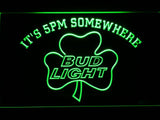 Bud Light Shamrock It's 5pm Somewhere LED Neon Sign USB - Green - TheLedHeroes