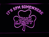 FREE Bud Light Shamrock It's 5pm Somewhere LED Sign - Purple - TheLedHeroes