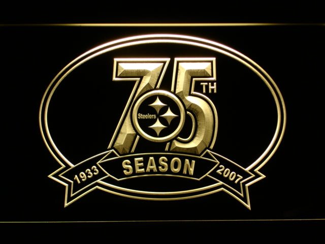 FREE Pittsburgh Steelers 75th Anniversary LED Sign - Yellow - TheLedHeroes
