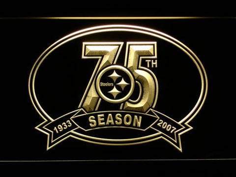 Pittsburgh Steelers 75th Anniversary LED Neon Sign Electrical - Yellow - TheLedHeroes