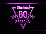 Pittsburgh Steelers 60th Anniversary LED Neon Sign USB - Purple - TheLedHeroes