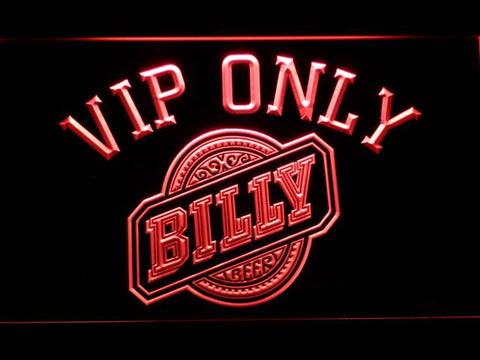 Billy VIP Only LED Neon Sign Electrical - Red - TheLedHeroes
