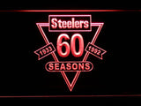 Pittsburgh Steelers 60th Anniversary LED Neon Sign USB - Red - TheLedHeroes