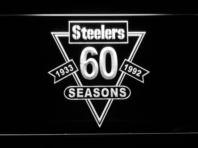 Pittsburgh Steelers 60th Anniversary LED Neon Sign Electrical - White - TheLedHeroes