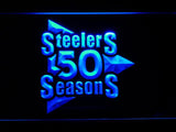 Pittsburgh Steelers 50th Anniversary LED Neon Sign USB - Blue - TheLedHeroes