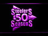 Pittsburgh Steelers 50th Anniversary LED Neon Sign USB - Purple - TheLedHeroes