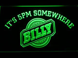 Billy It's 5pm Somewhere LED Neon Sign Electrical - Green - TheLedHeroes