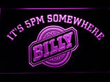 Billy It's 5pm Somewhere LED Neon Sign Electrical - Purple - TheLedHeroes