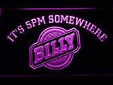 FREE Billy It's 5pm Somewhere LED Sign - Purple - TheLedHeroes