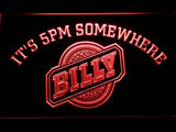 Billy It's 5pm Somewhere LED Neon Sign USB - Red - TheLedHeroes