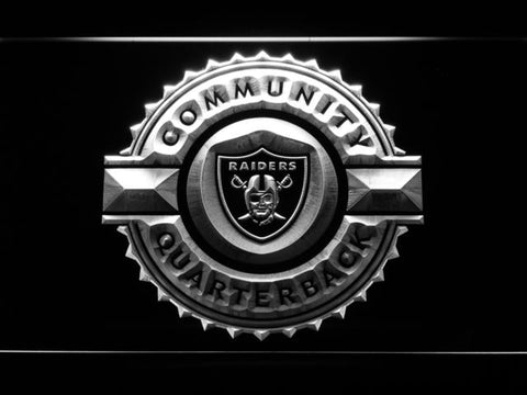 Oakland Raiders Community Quarterback LED Neon Sign Electrical - White - TheLedHeroes