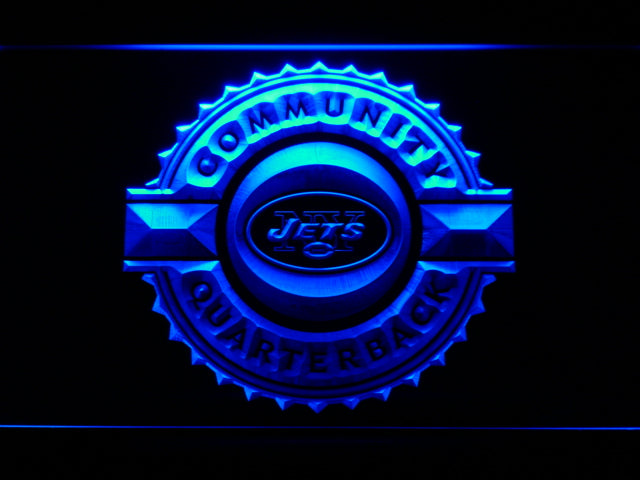 New York Jets Community Quarterback LED Sign - Blue - TheLedHeroes
