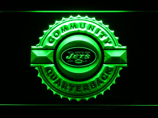 New York Jets Community Quarterback LED Neon Sign USB - Green - TheLedHeroes