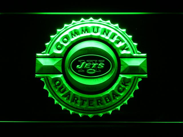 New York Jets Community Quarterback LED Neon Sign Electrical - Green - TheLedHeroes