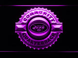 New York Jets Community Quarterback LED Neon Sign USB - Purple - TheLedHeroes