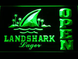 Landshark Lager Open LED Neon Sign Electrical - Green - TheLedHeroes