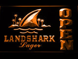 Landshark Lager Open LED Neon Sign Electrical - Orange - TheLedHeroes