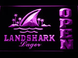Landshark Lager Open LED Neon Sign Electrical - Purple - TheLedHeroes