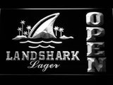 Landshark Lager Open LED Neon Sign Electrical - White - TheLedHeroes