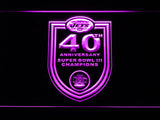 New York Jets 40th Anniversary LED Neon Sign USB - Purple - TheLedHeroes