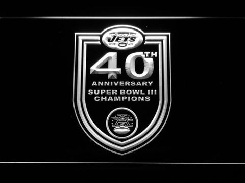 New York Jets 40th Anniversary LED Neon Sign USB - White - TheLedHeroes
