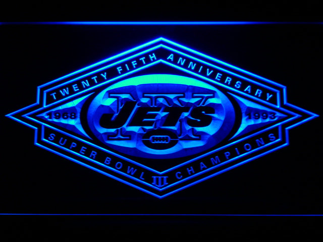 New York Jets 25th Anniversary LED Sign - Blue - TheLedHeroes