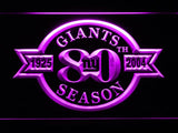 New York Giants 80th Anniversary LED Neon Sign Electrical - Purple - TheLedHeroes