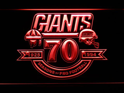 New York Giants 70th Anniversary LED Neon Sign USB - Red - TheLedHeroes