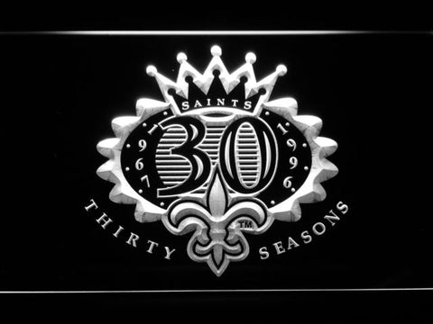 New Orleans Saints 30th Anniversary LED Neon Sign Electrical - White - TheLedHeroes