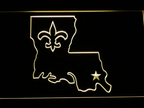 New Orleans Saints (6) LED Neon Sign USB - Yellow - TheLedHeroes