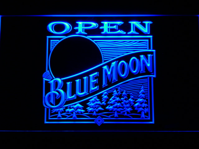 FREE Blue Moon Open (2) LED Sign - Blue - TheLedHeroes