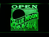 Blue Moon Open (2) LED Neon Sign USB - Green - TheLedHeroes