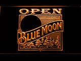 Blue Moon Open (2) LED Neon Sign USB - Orange - TheLedHeroes