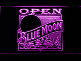 FREE Blue Moon Open (2) LED Sign - Purple - TheLedHeroes
