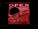 Blue Moon Open (2) LED Neon Sign Electrical - Red - TheLedHeroes