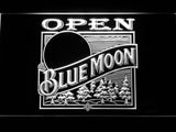 Blue Moon Open (2) LED Neon Sign Electrical - White - TheLedHeroes
