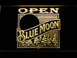 Blue Moon Open (2) LED Neon Sign USB - Yellow - TheLedHeroes