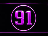 New England Patriots #91 Jamie Collins LED Neon Sign USB - Purple - TheLedHeroes