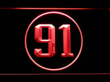 New England Patriots #91 Jamie Collins LED Neon Sign Electrical - Red - TheLedHeroes