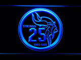 Minnesota Vikings 25th Anniversary LED Neon Sign USB - Blue - TheLedHeroes