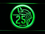 Minnesota Vikings 25th Anniversary LED Neon Sign USB - Green - TheLedHeroes