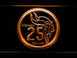 Minnesota Vikings 25th Anniversary LED Neon Sign USB - Orange - TheLedHeroes