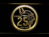 Minnesota Vikings 25th Anniversary LED Neon Sign USB - Yellow - TheLedHeroes