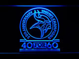 Minnesota Vikings 20th Anniversary LED Neon Sign USB - Blue - TheLedHeroes