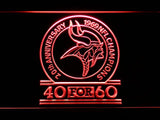 Minnesota Vikings 20th Anniversary LED Neon Sign USB - Red - TheLedHeroes