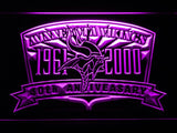 Minnesota Vikings 40th Anniversary LED Neon Sign USB - Purple - TheLedHeroes